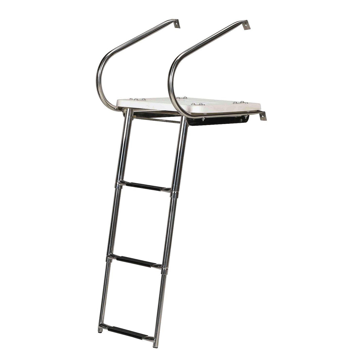 Deluxe 3 Step Universal Swim Platform w/ Slide Mount Telescoping Ladder