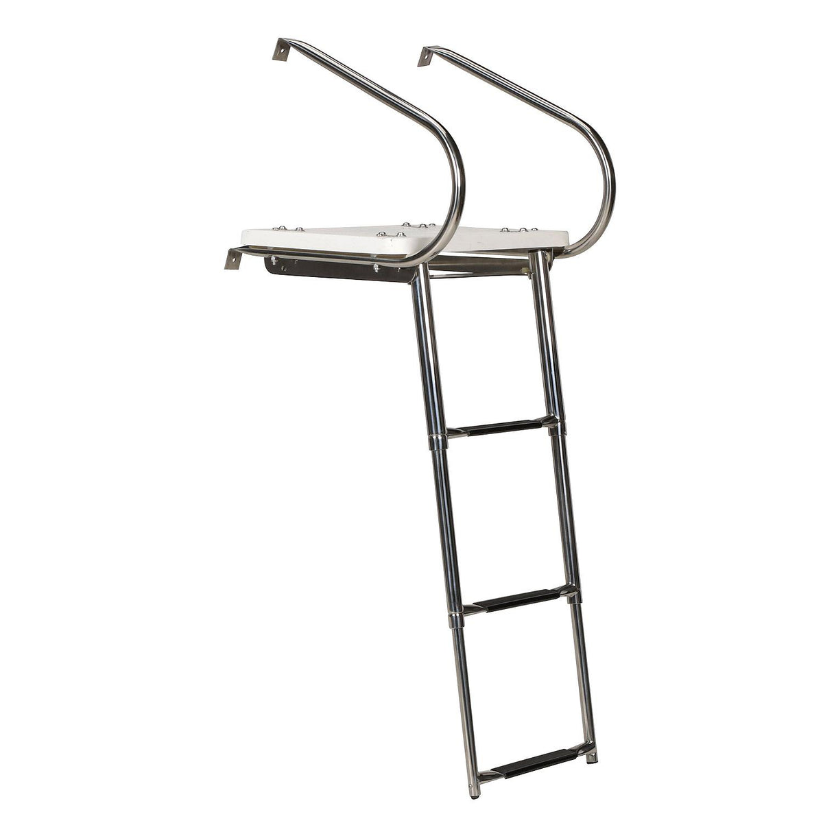 Deluxe 3 Step Universal Swim Platform w/ Slide Mount Telescoping Ladder