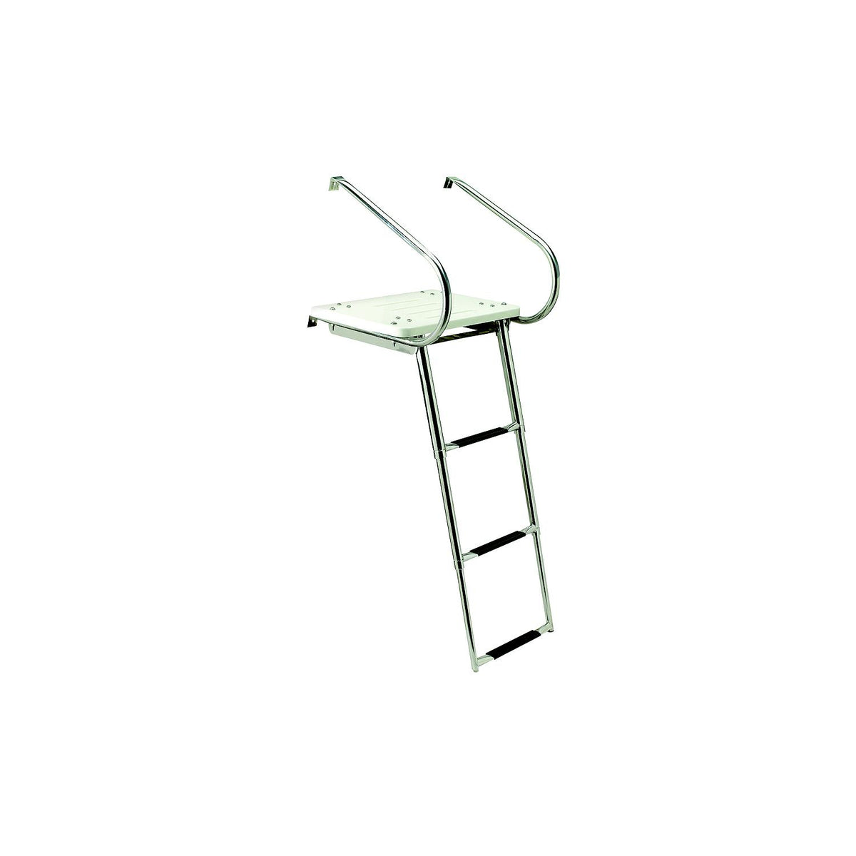 Deluxe 3 Step Universal Swim Platform w/ Slide Mount Telescoping Ladder