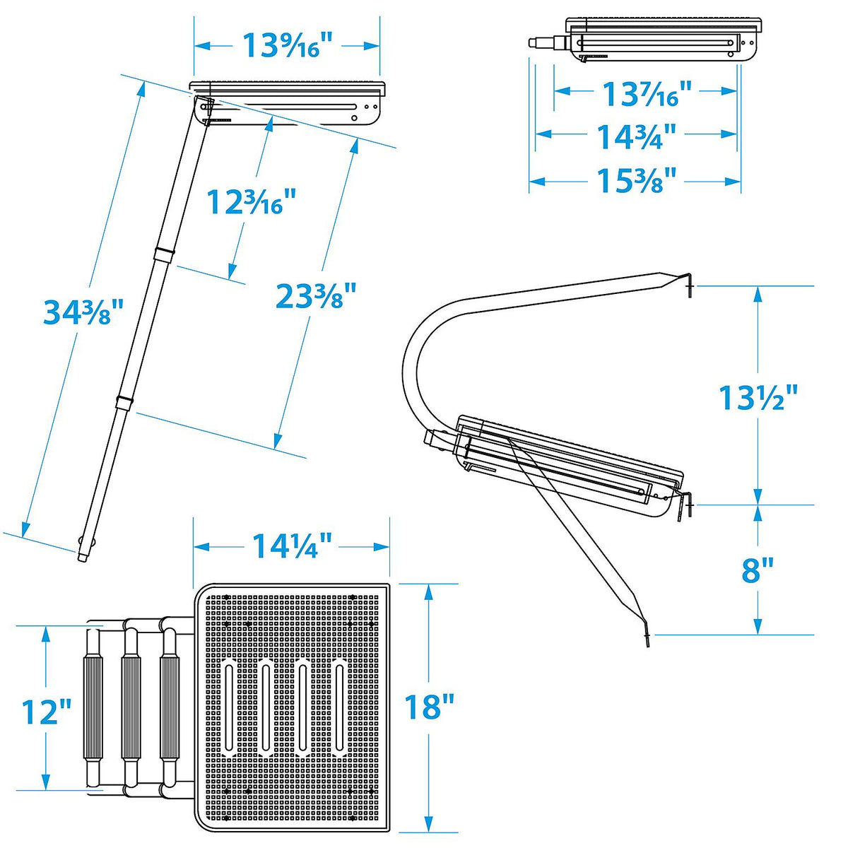 Deluxe 3 Step Universal Swim Platform w/ Slide Mount Telescoping Ladder