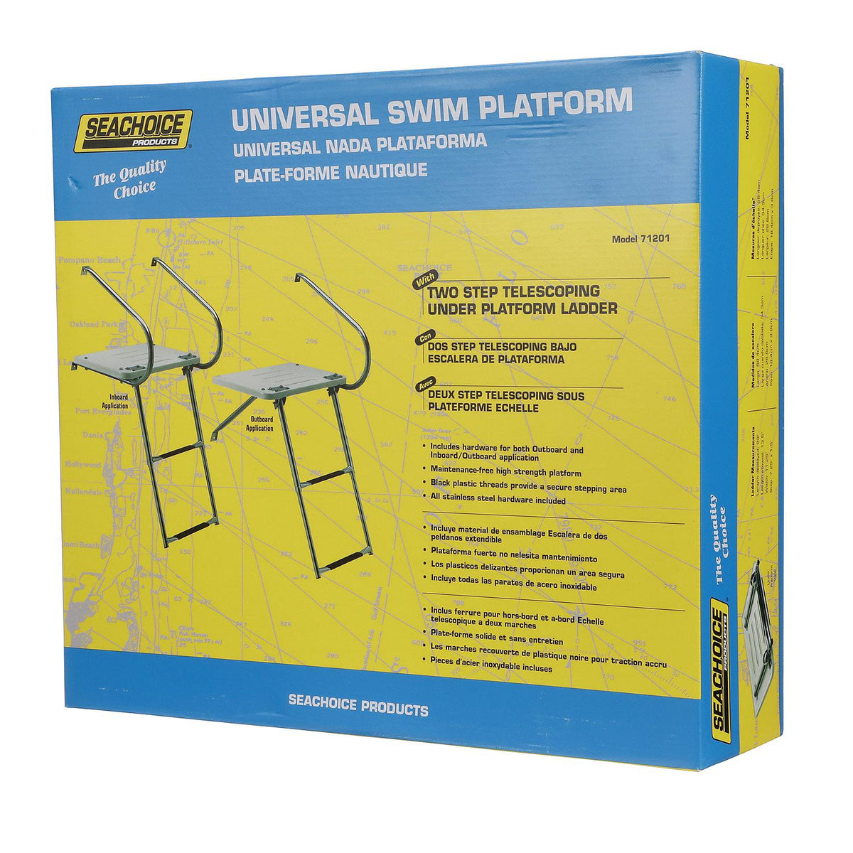 Universal 2 Step Swim Platform w/ Under Mount Telescoping Ladder