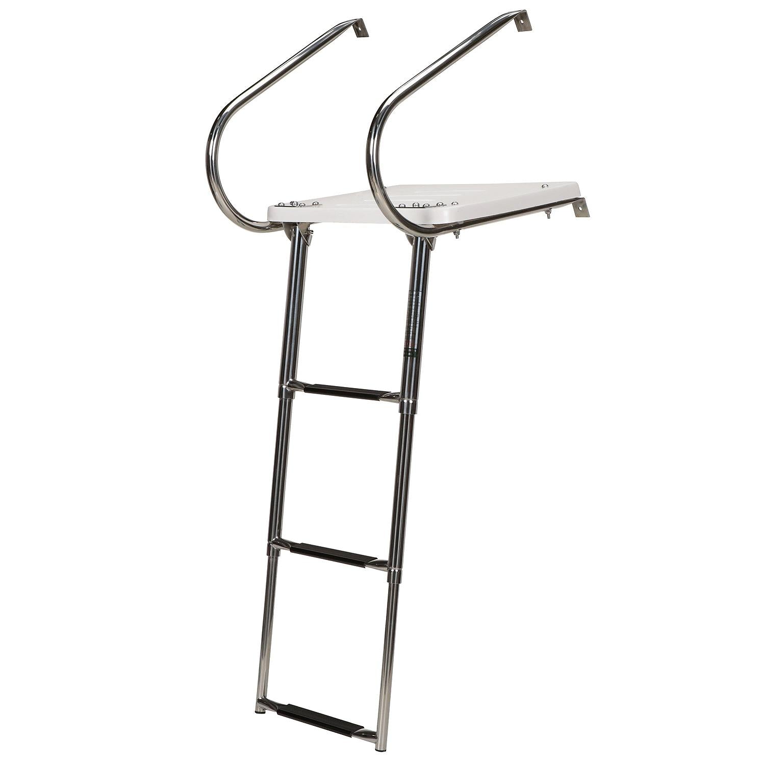 Universal 3 Step Swim Platform w/ Under Mount Telescoping Ladder