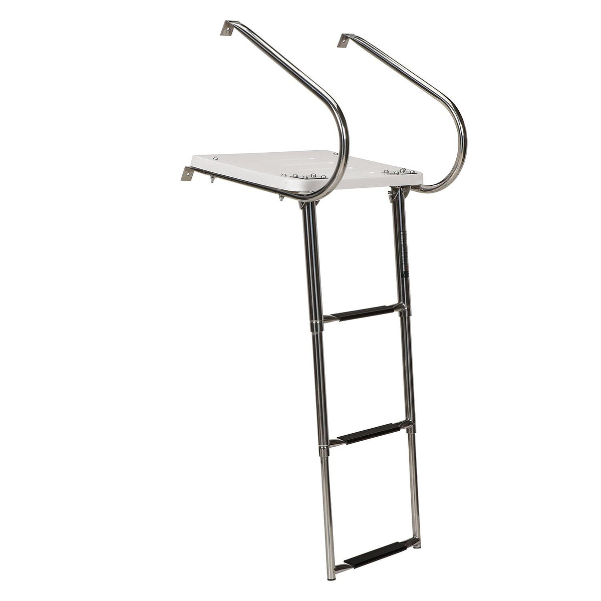 Universal 3 Step Swim Platform w/ Under Mount Telescoping Ladder