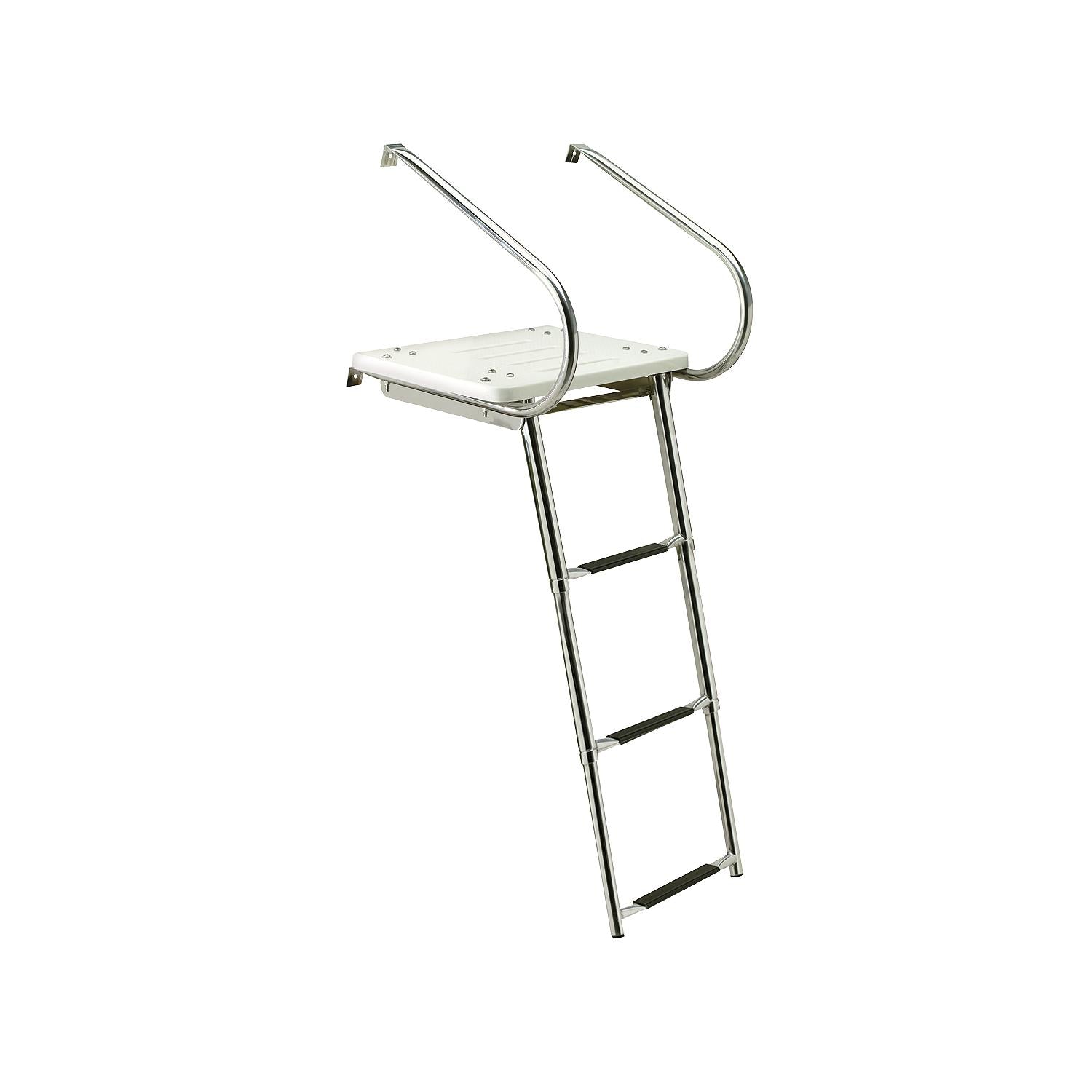 Universal 3 Step Swim Platform w/ Under Mount Telescoping Ladder