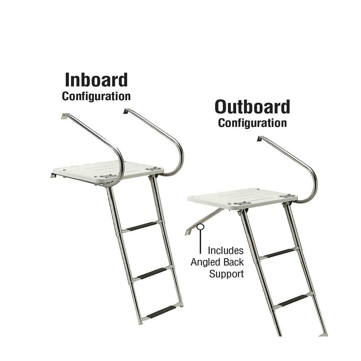 Universal 3 Step Swim Platform w/ Under Mount Telescoping Ladder