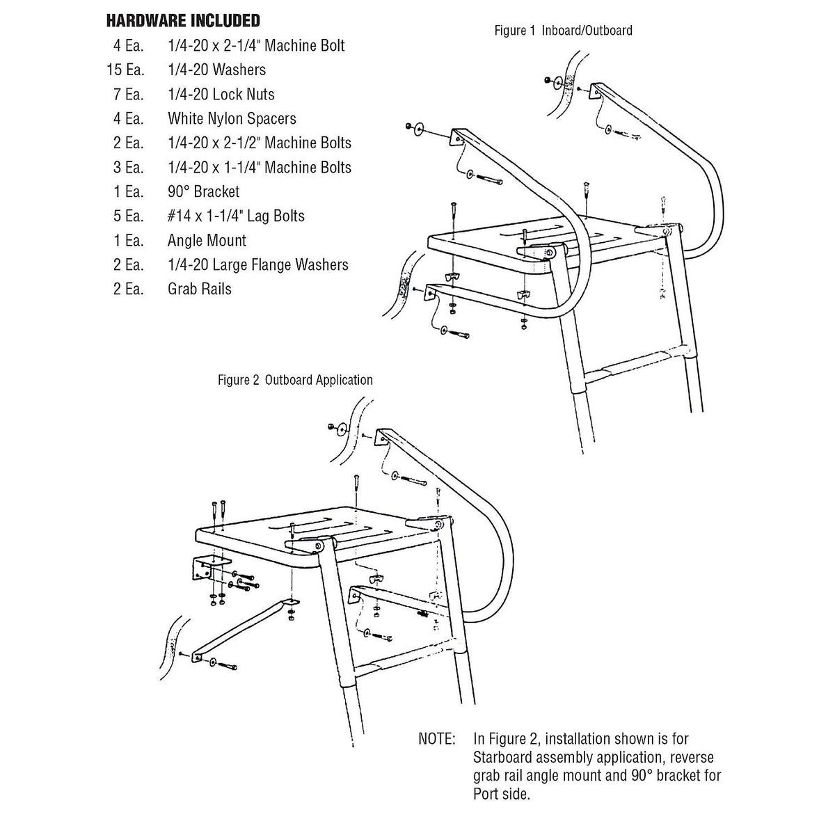 Universal 3 Step Swim Platform w/ Under Mount Telescoping Ladder