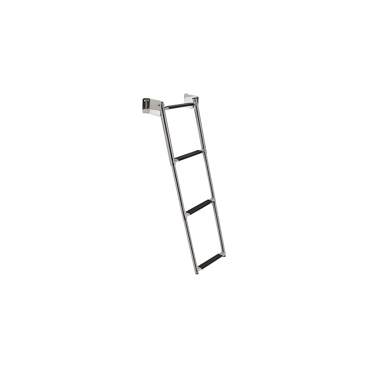 Telescoping 4 Step Transom Mount, Stainless Steel