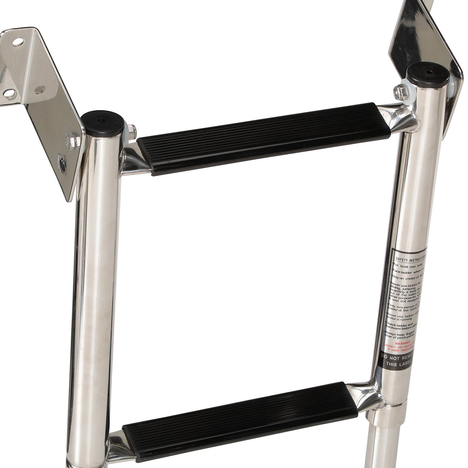 Telescoping 4 Step Transom Mount, Stainless Steel