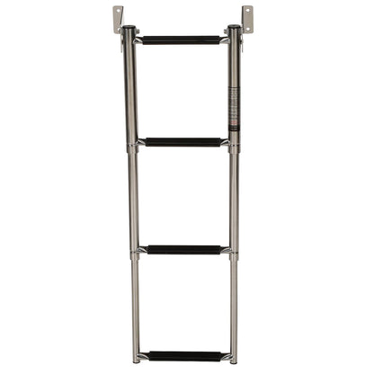 Telescoping 4 Step Transom Mount, Stainless Steel