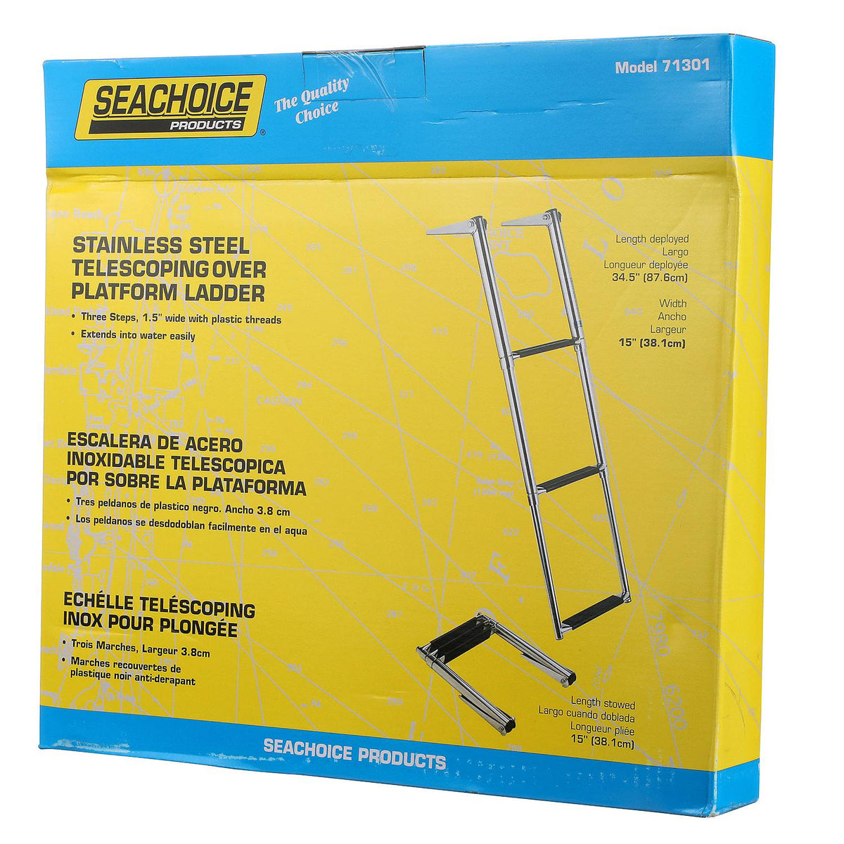 Telescoping Ladder Only for Universal 3 Step Swim Platform w/ Top Mount Ladder