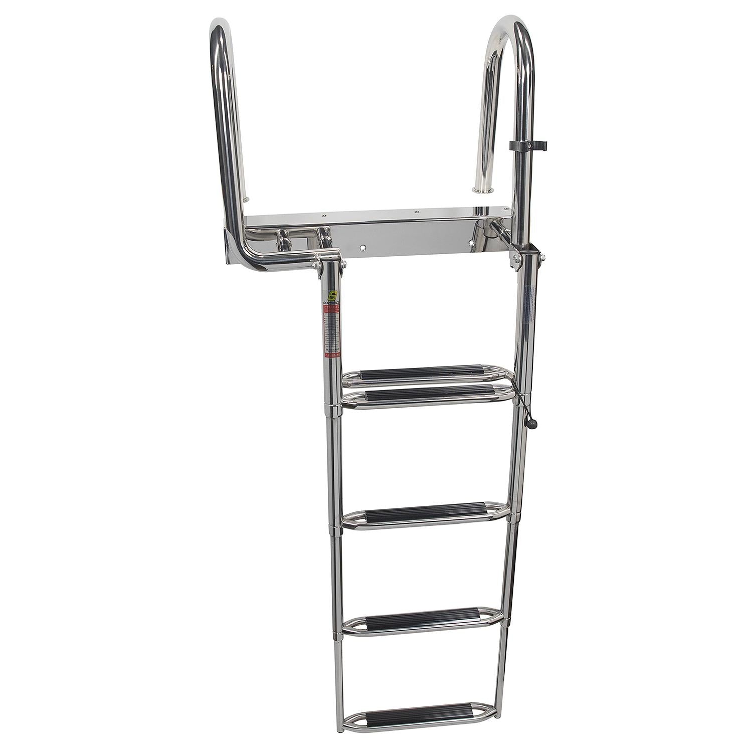 Premium Telescoping Pontoon Boat Ladder, 4 Steps