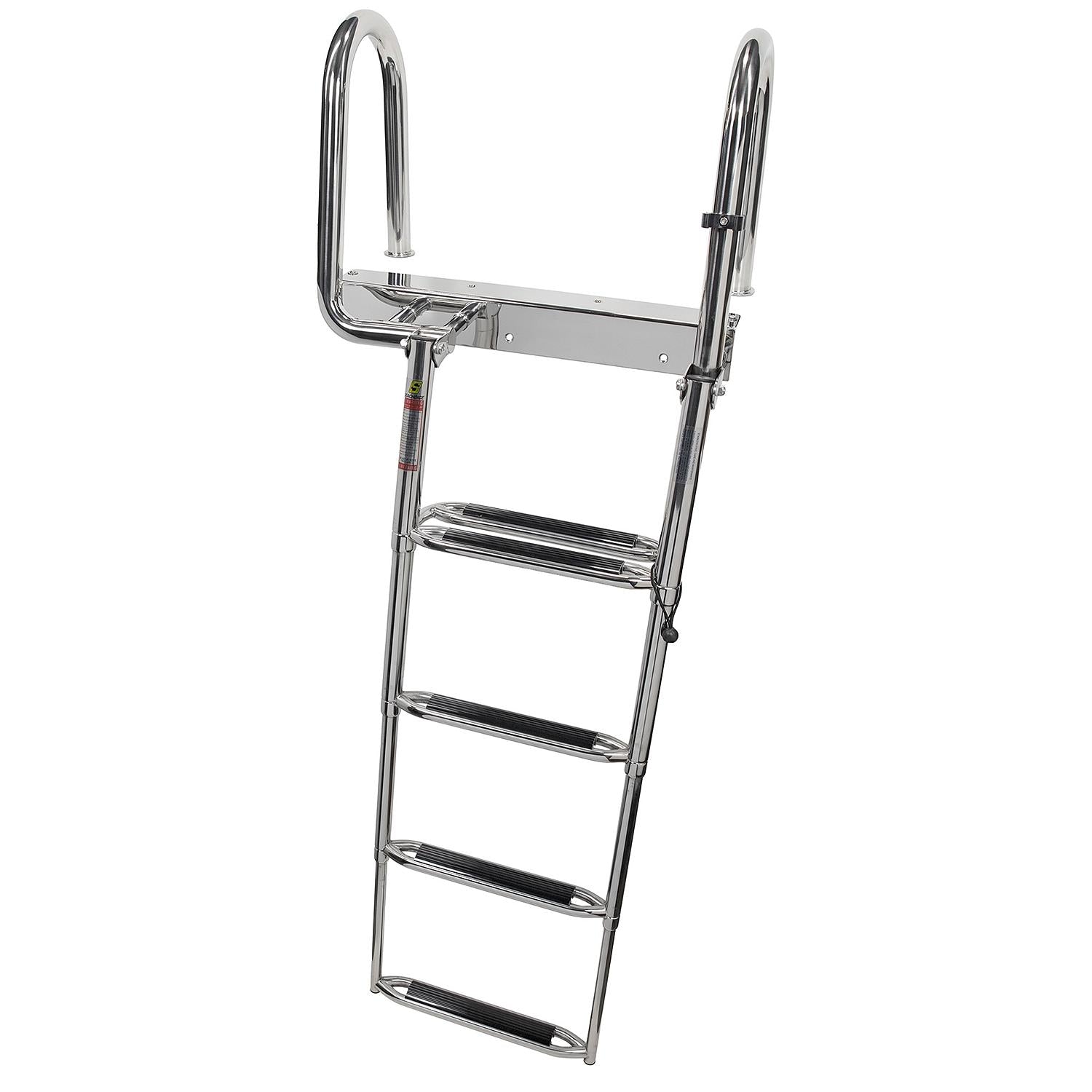 Premium Telescoping Pontoon Boat Ladder, 4 Steps