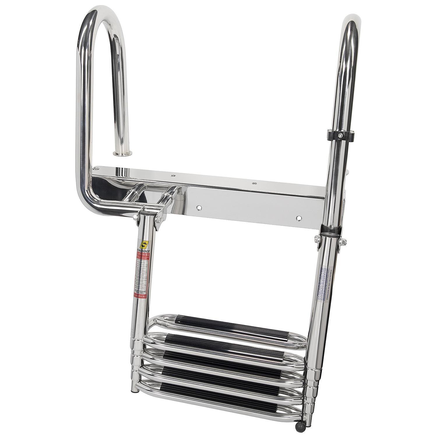 Premium Telescoping Pontoon Boat Ladder, 4 Steps