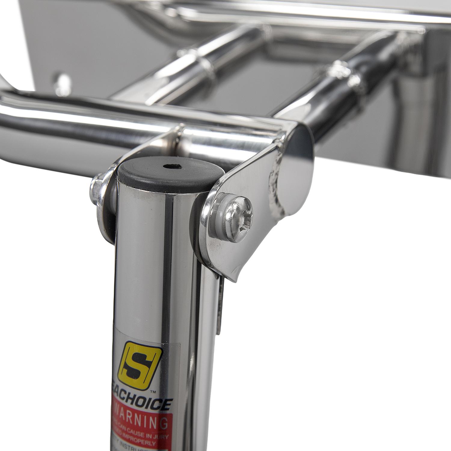 Premium Telescoping Pontoon Boat Ladder, 4 Steps