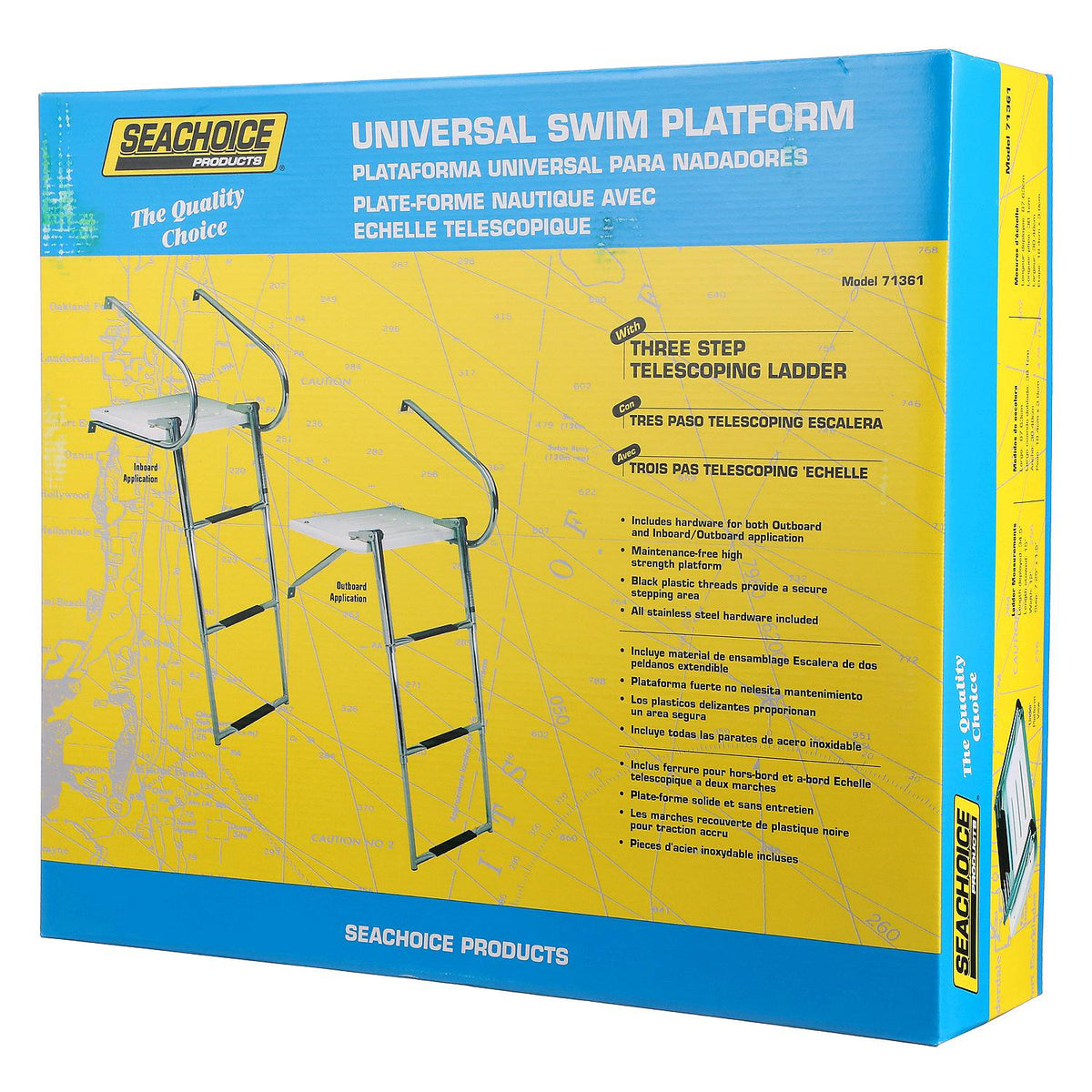 Universal Swim Platform w/ 3 Step Top Mount Ladder
