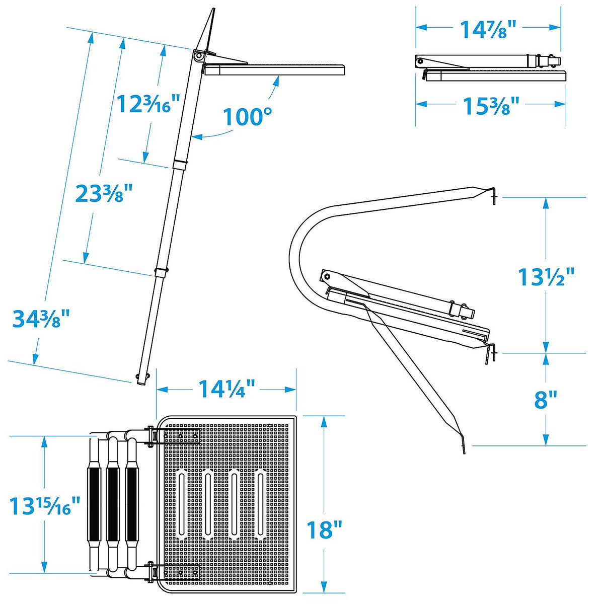 Universal Swim Platform w/ 3 Step Top Mount Ladder