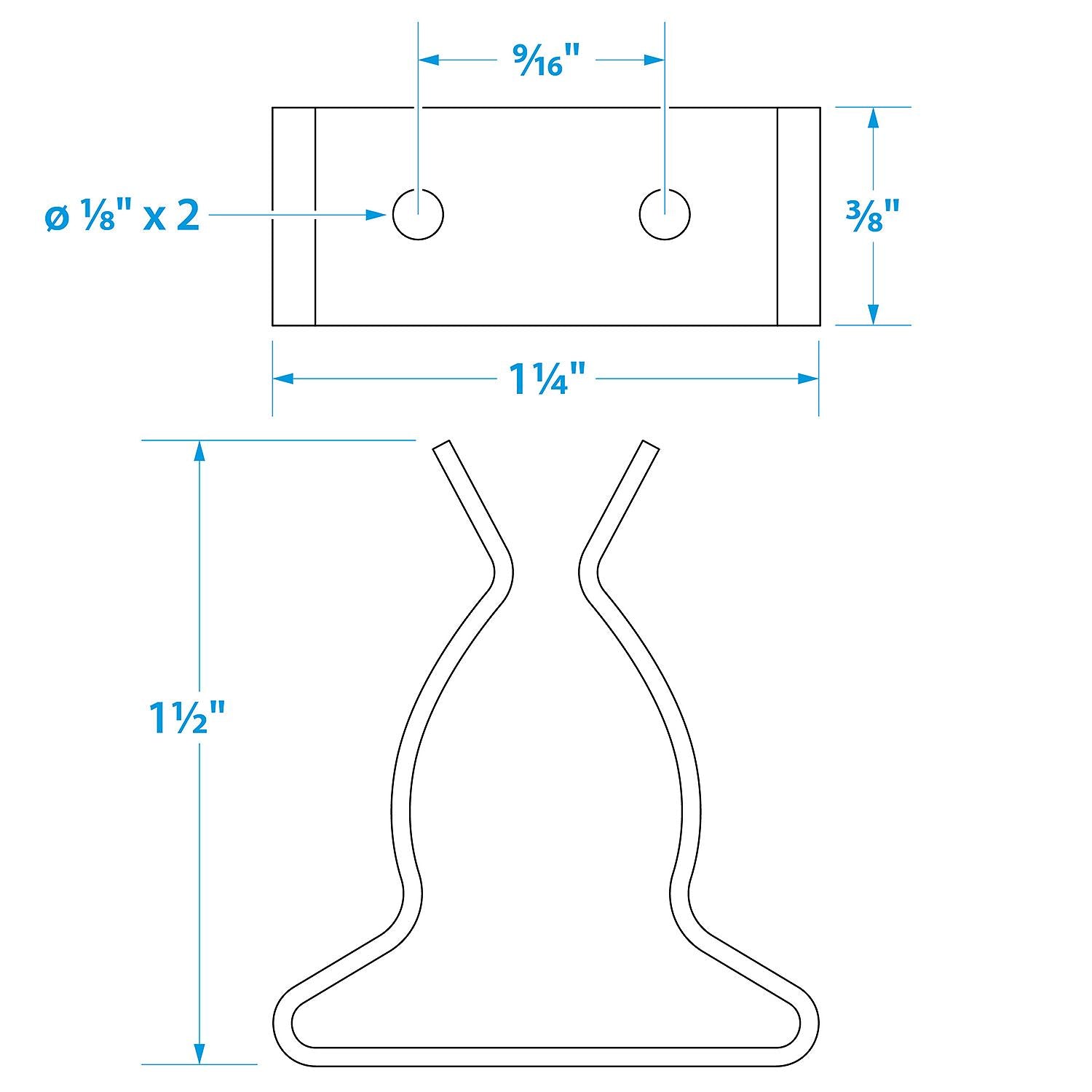 5/8in - 1 1/4in Stainless-Steel Spring Clamps, 2/PK