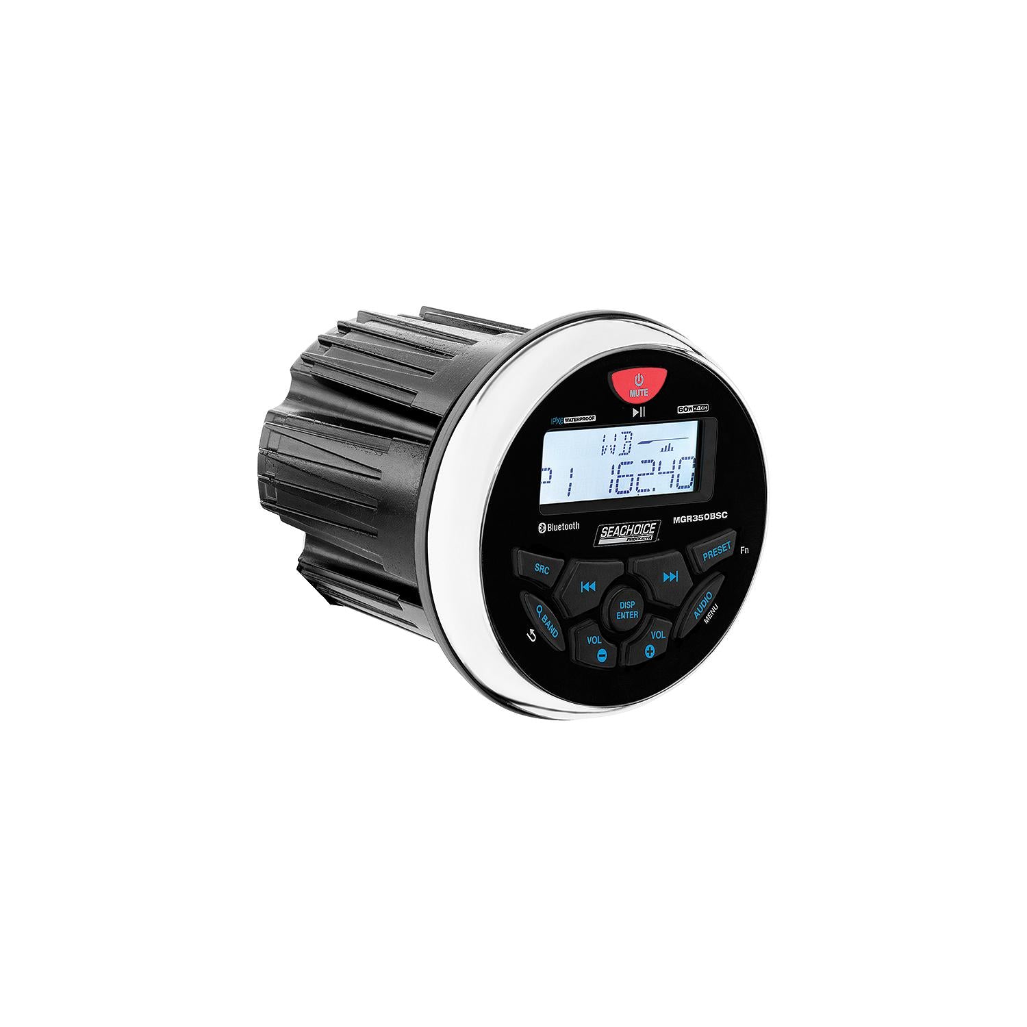 Bluetooth In-Dash Marine Gauge Stereo, Round Face