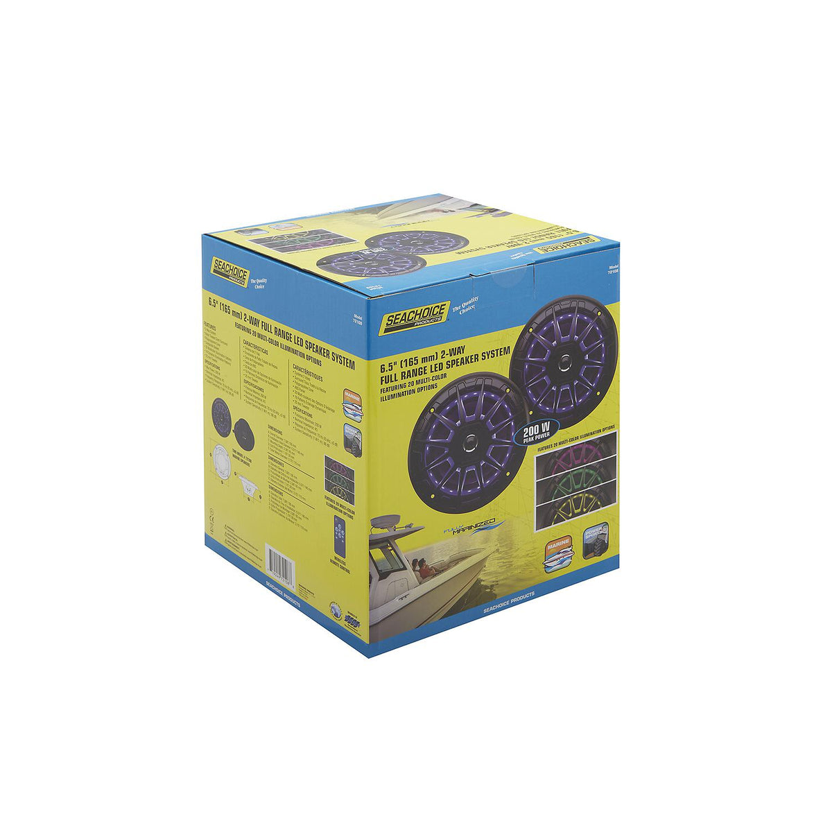 6-1/2in 2-Way Full Range Speakers w/ LED Lights, 2/PK