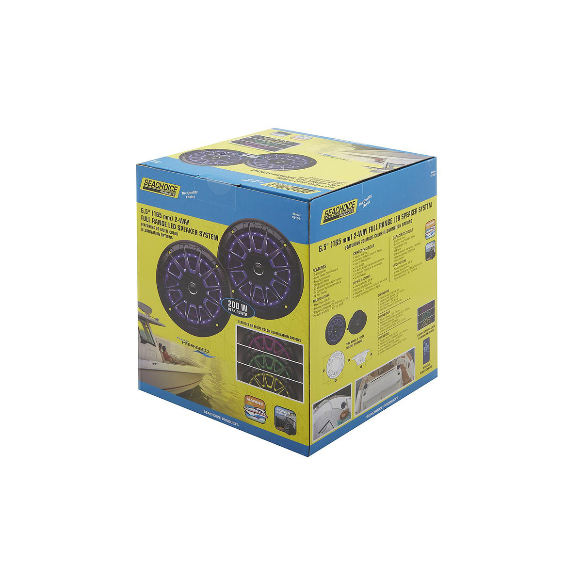 6-1/2in 2-Way Full Range Speakers w/ LED Lights, 2/PK