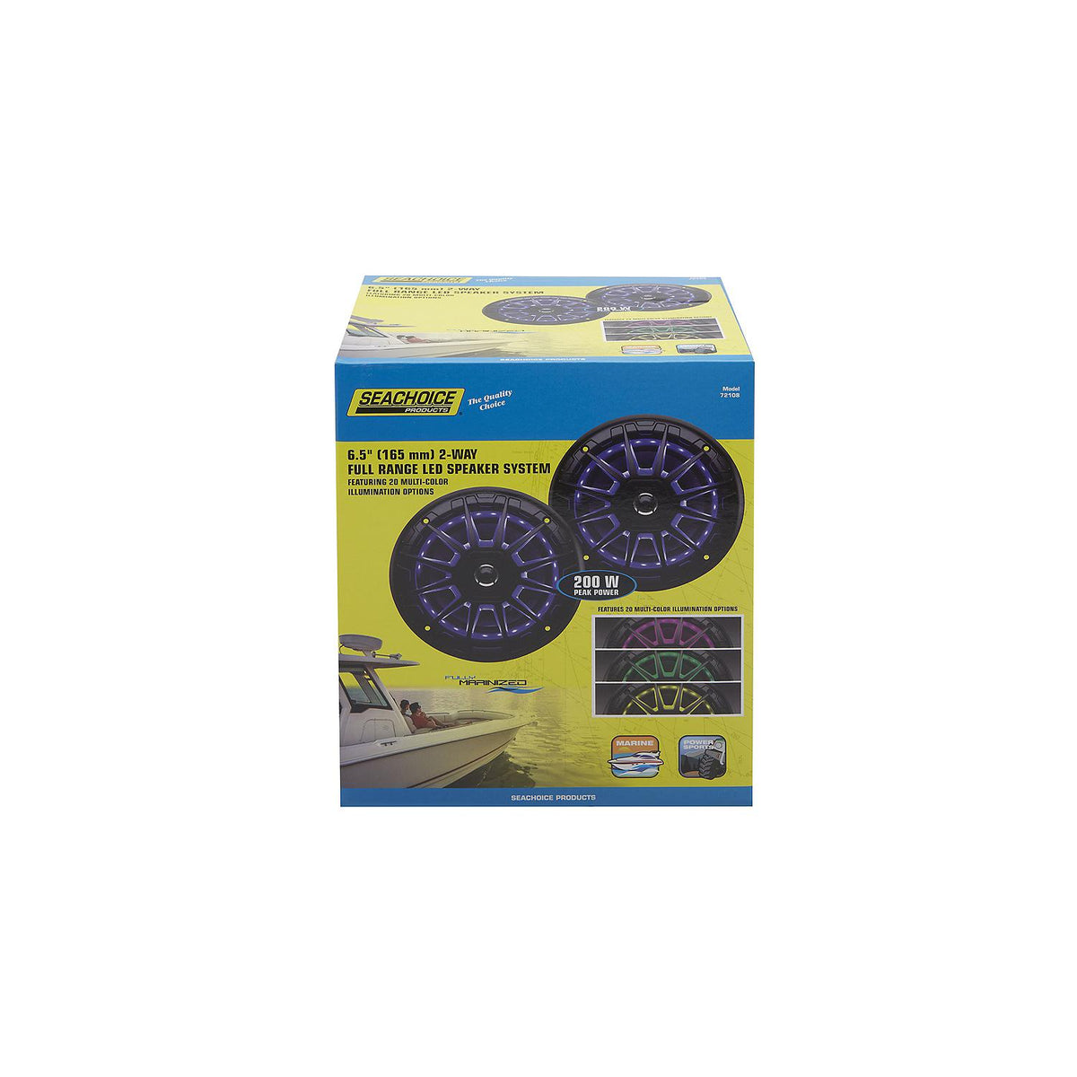 6-1/2in 2-Way Full Range Speakers w/ LED Lights, 2/PK