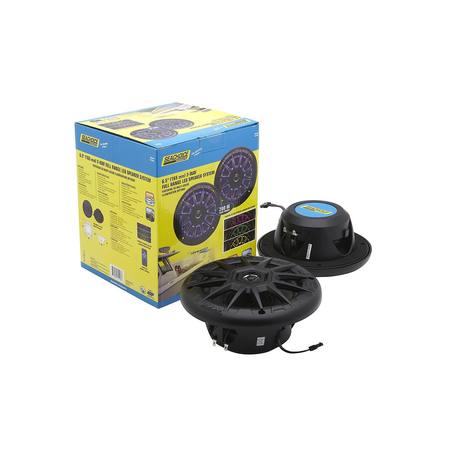 6-1/2in 2-Way Full Range Speakers w/ LED Lights, 2/PK