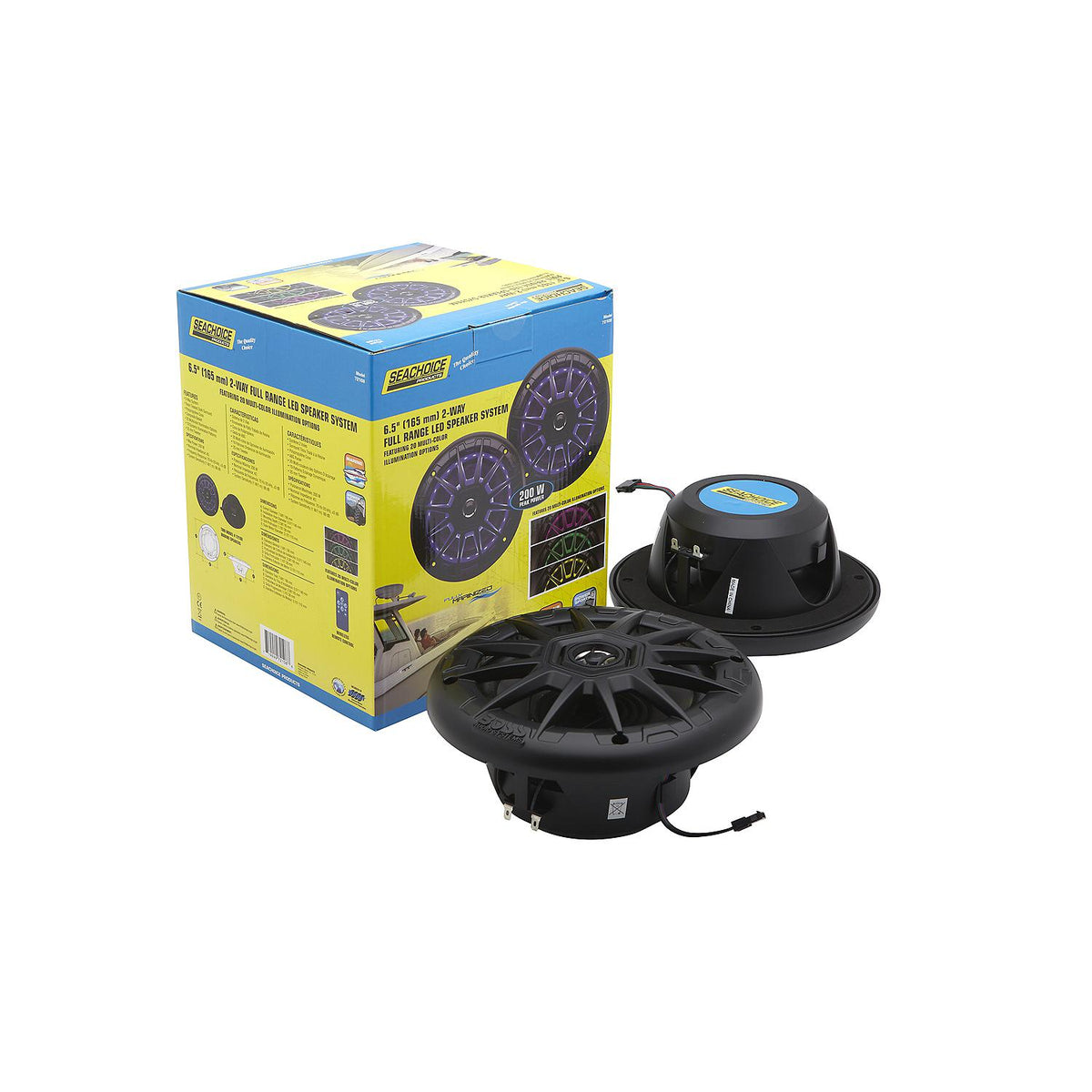 6-1/2in 2-Way Full Range Speakers w/ LED Lights, 2/PK