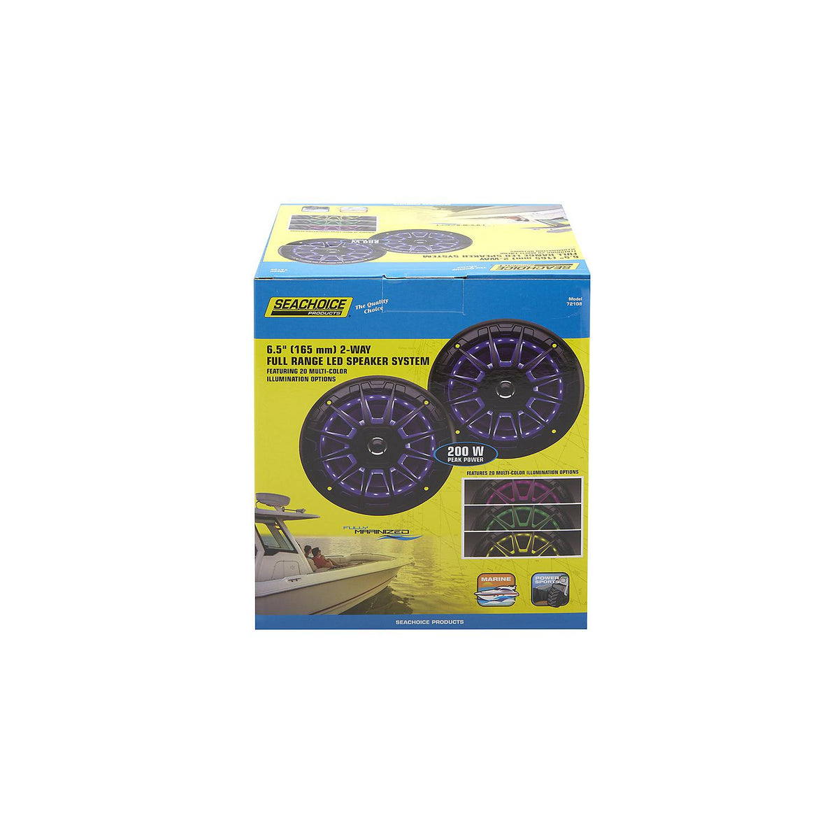 6-1/2in 2-Way Full Range Speakers w/ LED Lights, 2/PK