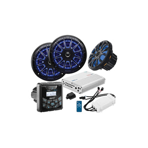 In-Dash Audio Package, Square Gauge, Black, (2)Speakers, 1 pr