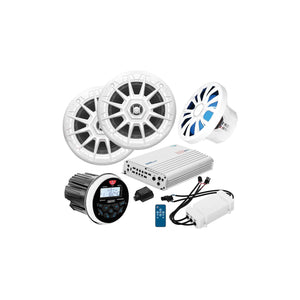 In-Dash Audio Package, Round Gauge, Black, (2)Speakers, 1 pr