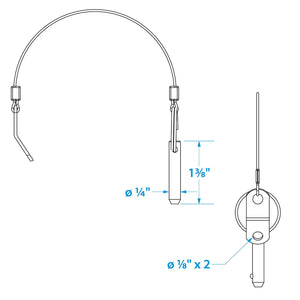 Stainless Steel Quick-Disconnect Release Pins, 2/PK