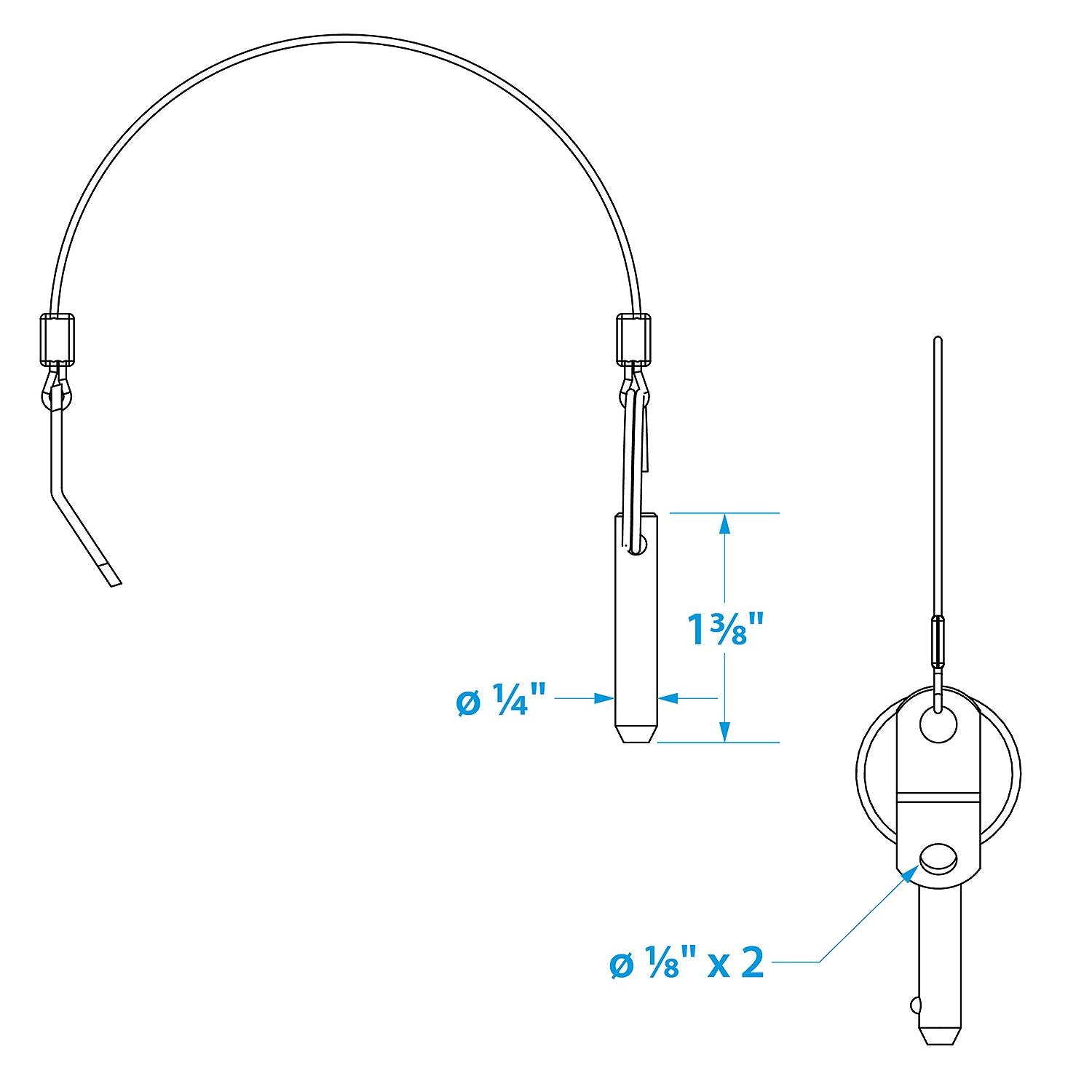 Stainless Steel Quick-Disconnect Release Pins, 2/PK