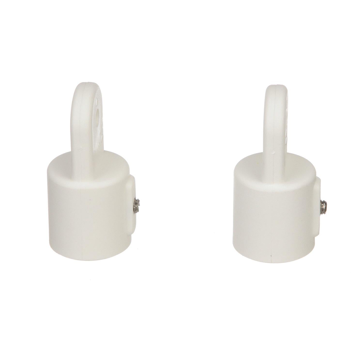 External Eye End, 7/8in, White, 2/PK