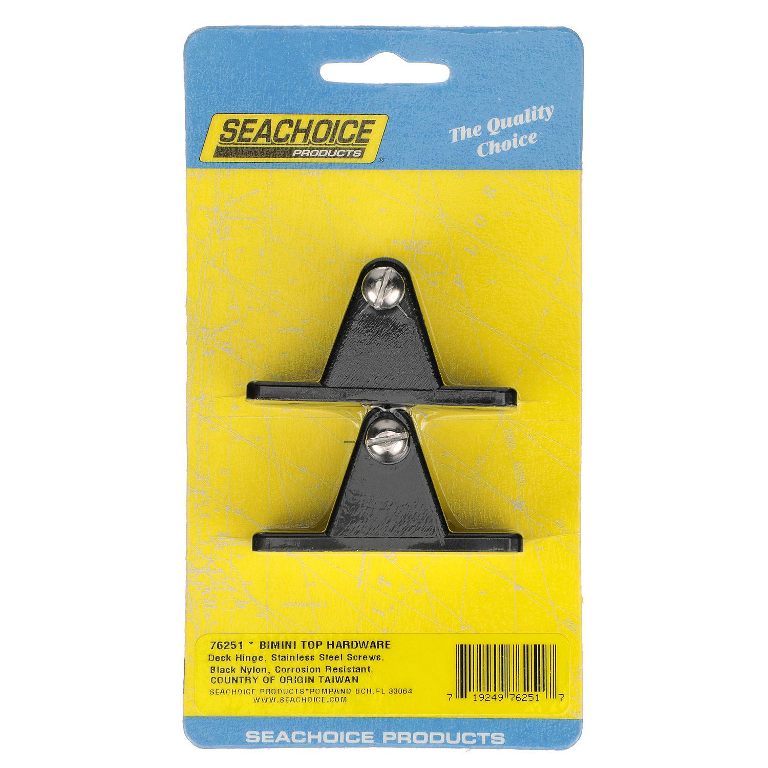 Top Mount Deck Hinge, Plastic, Black, 2/PK