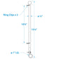7/8in Rail Clamp Flag Staff 15-3/16in Long