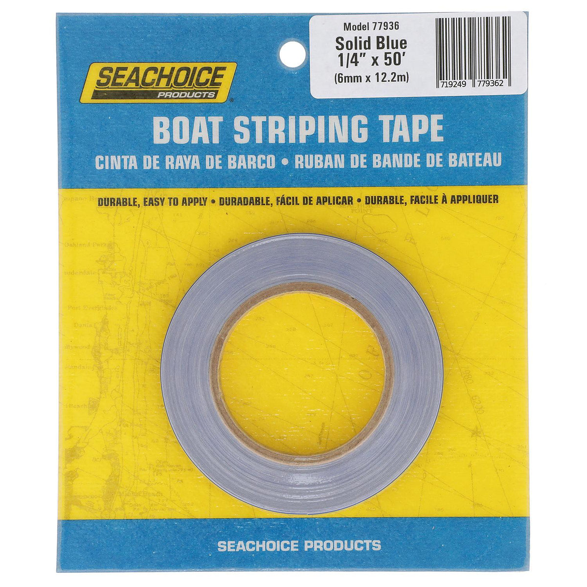 Boat Striping Tape, Blue, 1/4in x 50ft