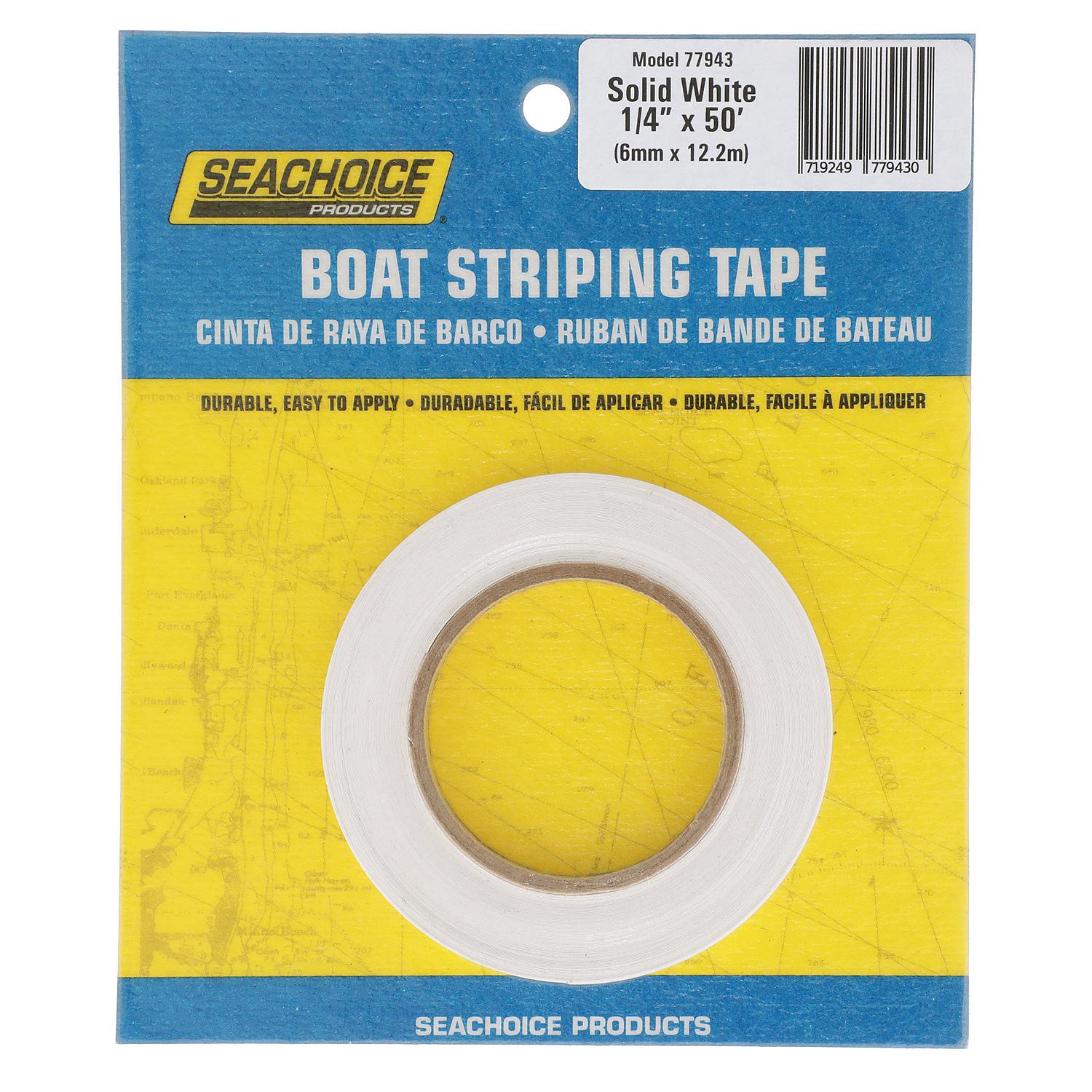 Boat Striping Tape, White, 1/4in x 50ft