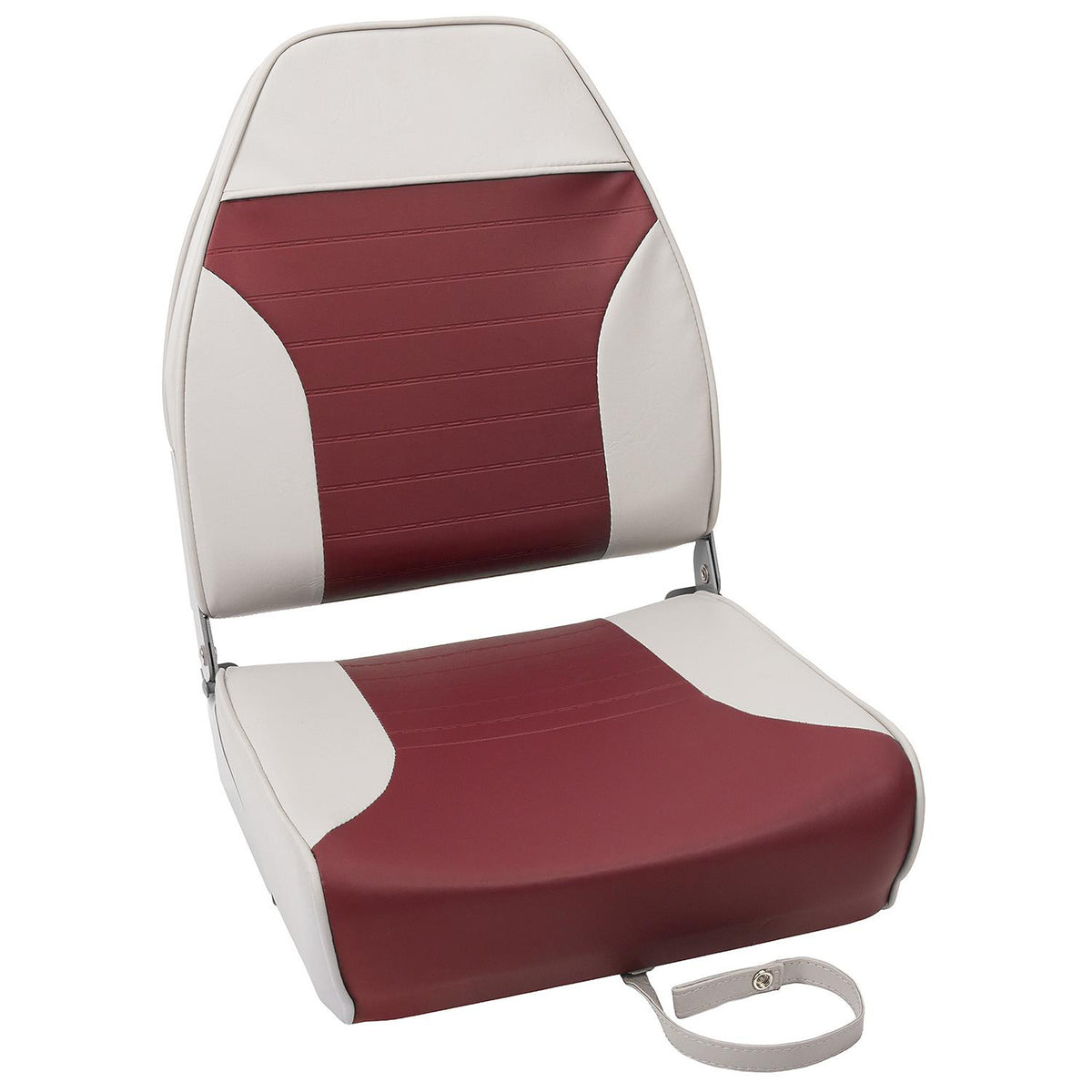 High Back Fishing Seat, Gray/ Rad