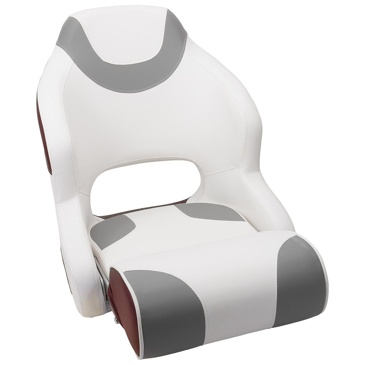 Bucket Seat w/ Bolster, White/ Gray/ Red