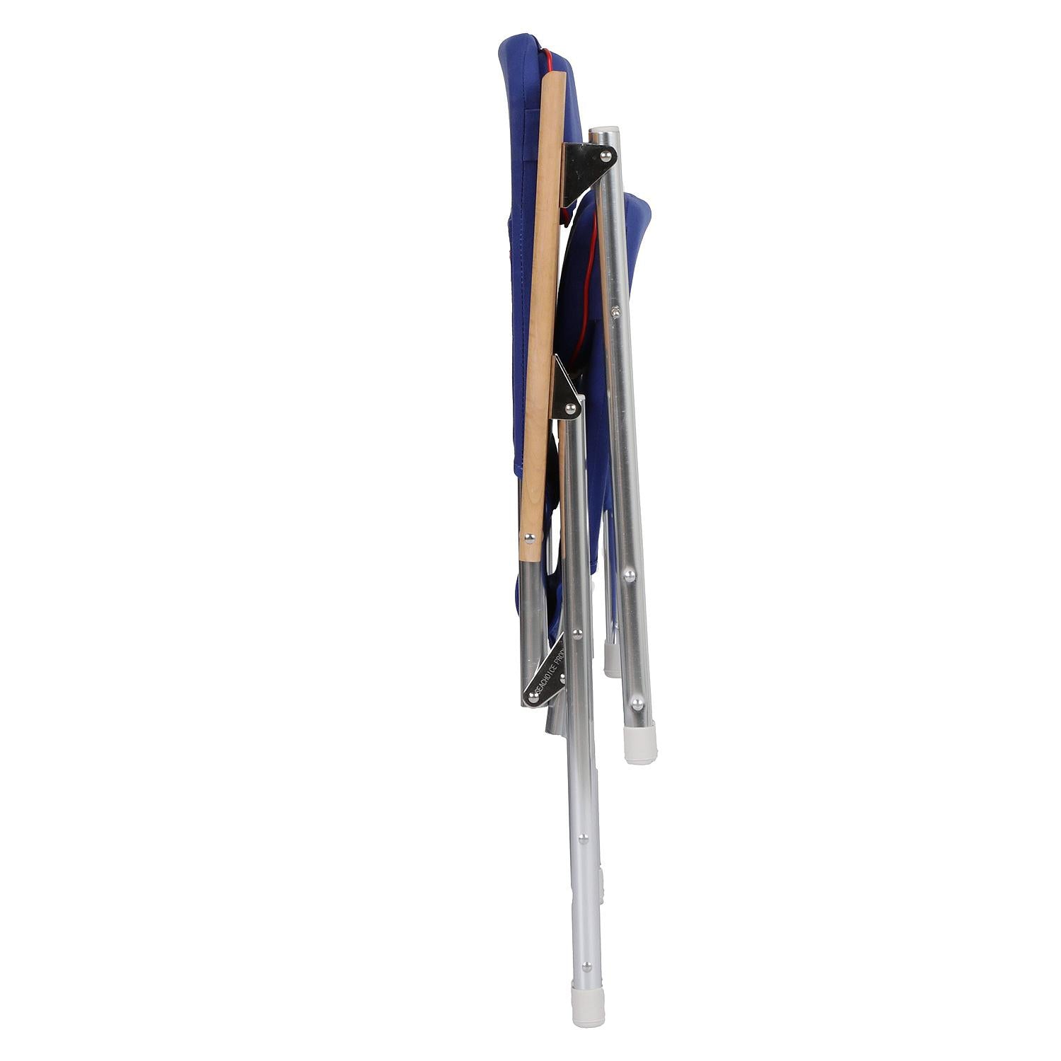 Canvas Folding Chair, Blue w/ Red Trim