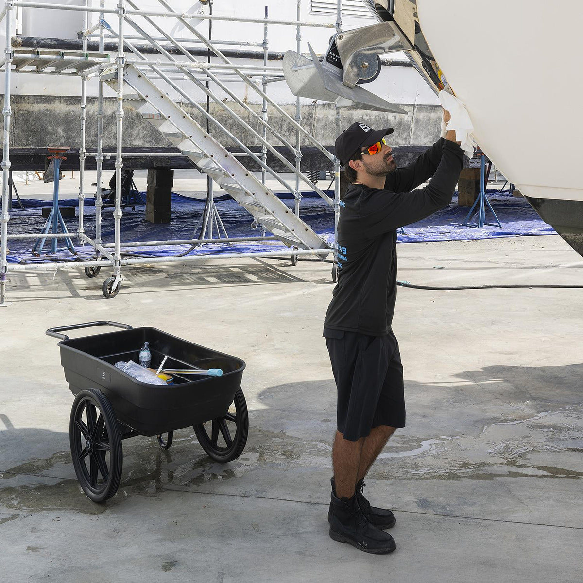 Dock Cart, Plastic, 42in x 22in x 10.5in, 350 lb Capacity