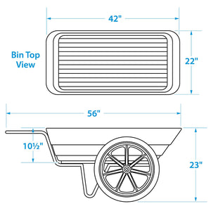 Dock Cart, Plastic, 42in x 22in x 10.5in, 350 lb Capacity