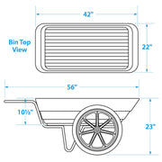 Dock Cart, Plastic, 42in x 22in x 10.5in, 350 lb Capacity