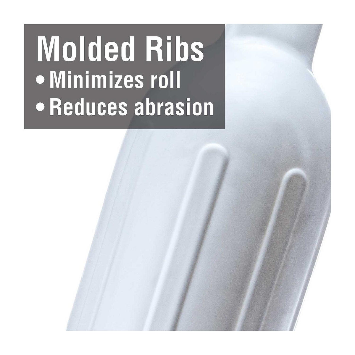 Twin Eye Ribbed Fender, White, 4.5in x 16in
