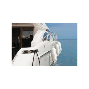 Twin Eye Ribbed Fender, White, 8.5in x 27in