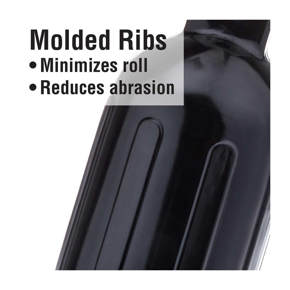 Twin Eye Ribbed Fender, Black, 5.5in x 20in