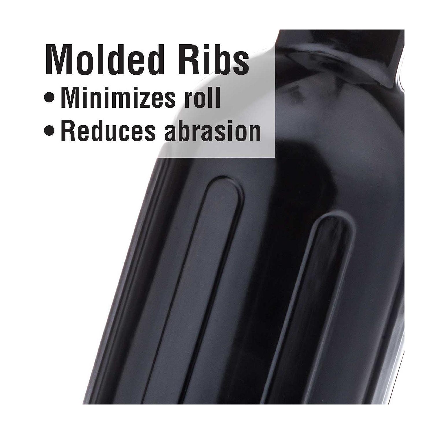 Twin Eye Ribbed Fender, Black, 8.5in x 27in