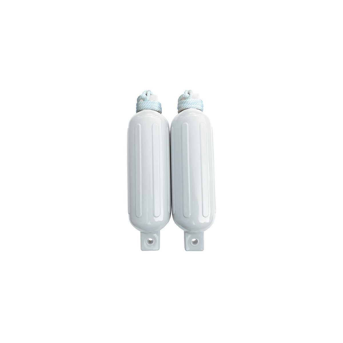 Twin Eye Ribbed Fender Kit, Includes (2) 6.5in x 23in White Fenders & (2) Lines