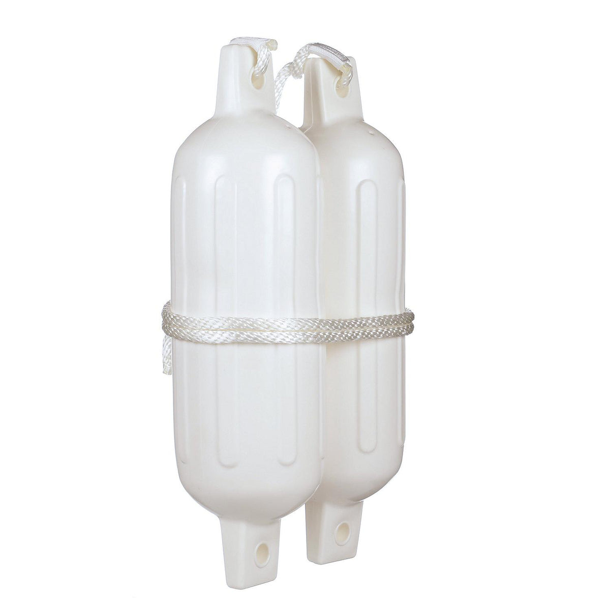 Twin Eye Ribbed Fender Kit, Includes (2) 5.5in x 20in White Fenders & (2) Lines