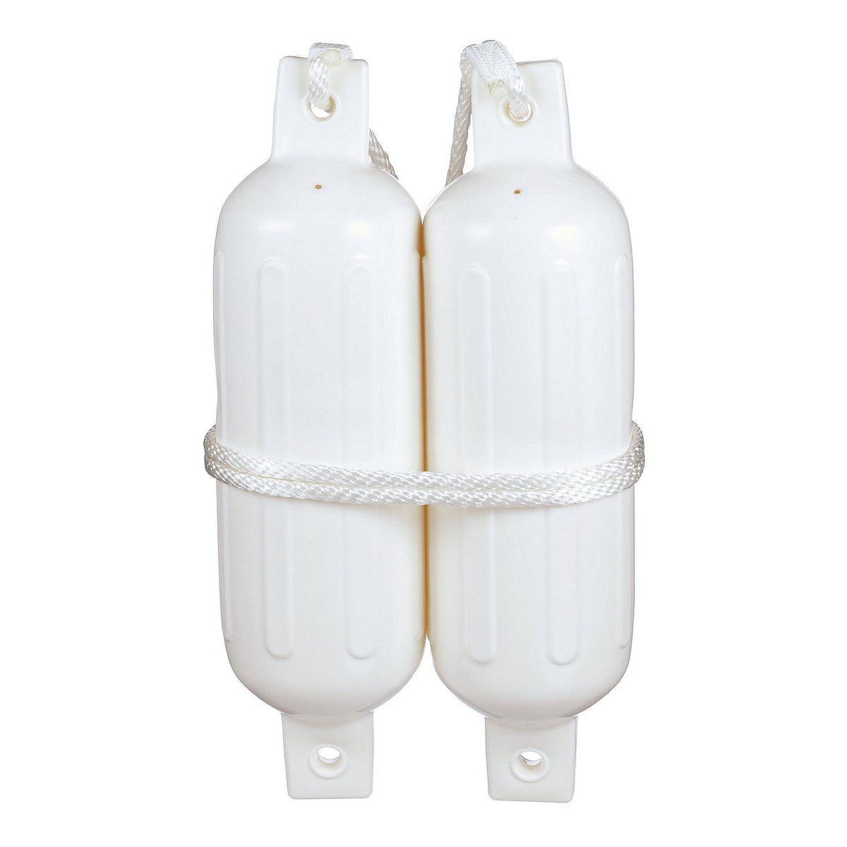 Twin Eye Ribbed Fender Kit, Includes (2) 5.5in x 20in White Fenders & (2) Lines